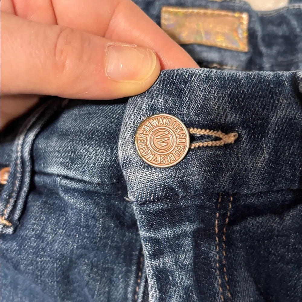 MOTHER Dark Blue Cropped Ankle Jeans - Picture 3 of 10